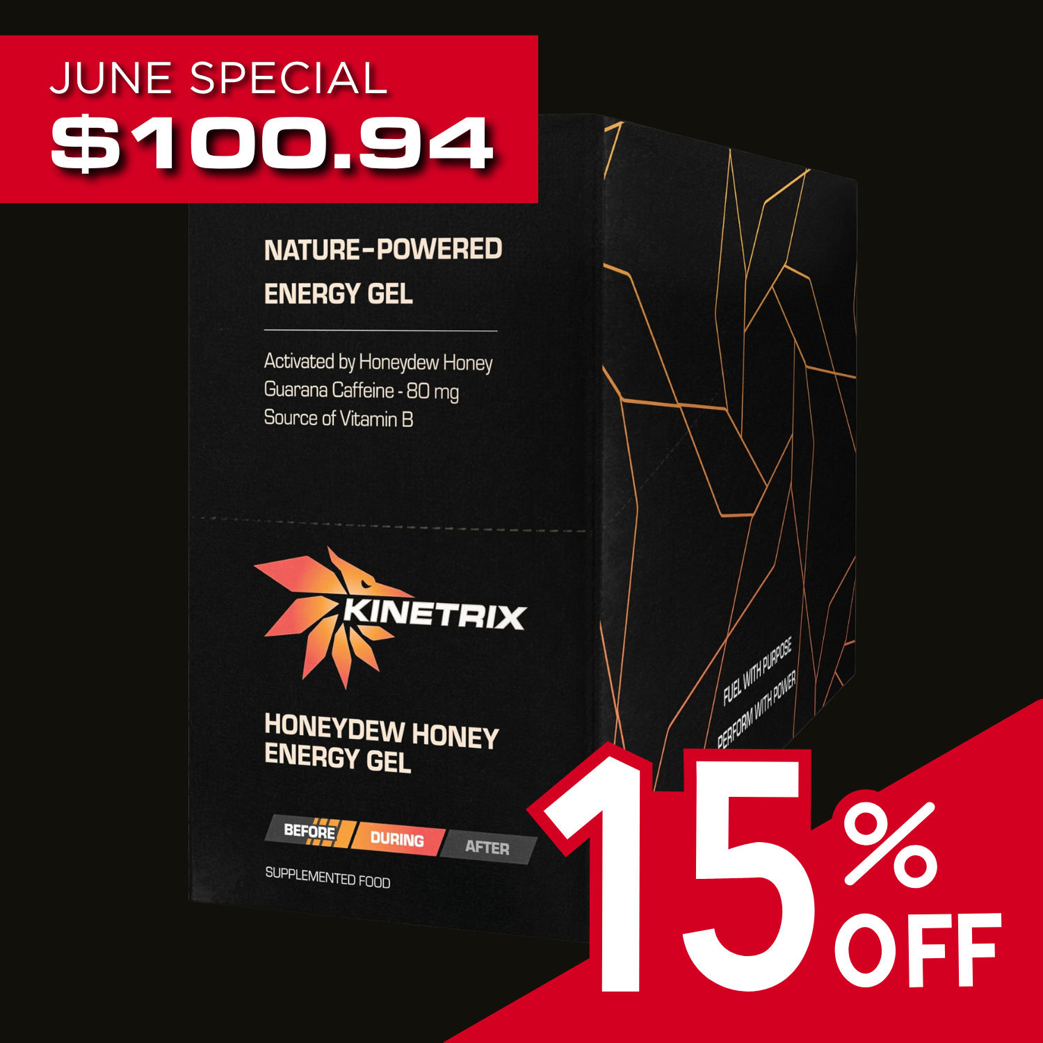 Kinetrix Endurance Energy Gels Box of 28